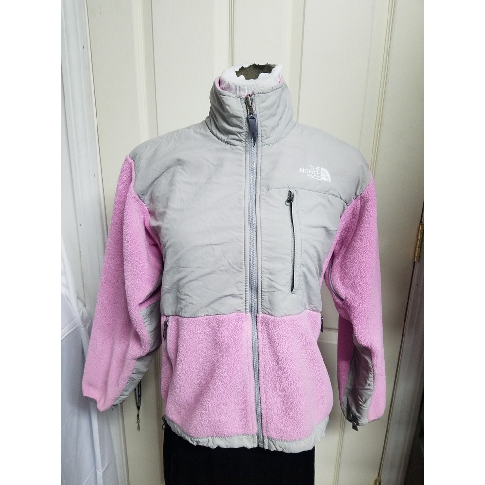 The North Face denali pink and gray jacket